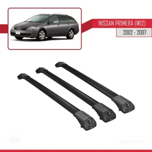 Nissan Primera (W12) 2002-2007 Arası ile uyumlu ACE-1 Ara Atkı Tavan Barı SİYAH 3 ADET BAR thumb 3