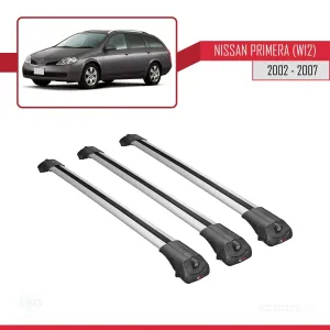 Nissan Primera (W12) 2002-2007 Arası ile uyumlu ACE-1 Ara Atkı Tavan Barı GRİ 3 ADET BAR thumb 3