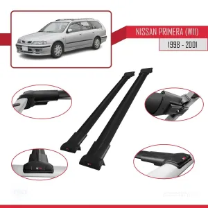 Nissan Primera (W11) 1998-2001 Arası ile Uyumlu FLY Model Ara Atkı Tavan Barı SİYAH - Görsel 5