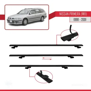 Nissan Primera (W11) 1998-2001 Arası ile uyumlu Basic Model Ara Atkı Tavan Barı SİYAH 3 ADET thumb 5