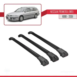 Nissan Primera (W11) 1998-2001 Arası ile uyumlu ACE-1 Ara Atkı Tavan Barı SİYAH 3 ADET BAR thumb 3