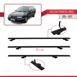 Nissan Primera (W10) 1991-1997 Arası ile uyumlu Basic Model Ara Atkı Tavan Barı SİYAH 3 ADET - Görsel 5