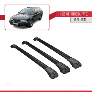 Nissan Primera (W10) 1991-1997 Arası ile uyumlu ACE-1 Ara Atkı Tavan Barı SİYAH 3 ADET BAR thumb 3