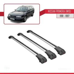Nissan Primera (W10) 1991-1997 Arası ile uyumlu ACE-1 Ara Atkı Tavan Barı GRİ 3 ADET BAR thumb 3