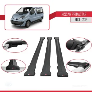 Nissan Primastar 2001-2014 Arası ile uyumlu FLY Model Ara Atkı Tavan Barı SİYAH 3 ADET BAR - Görsel 5
