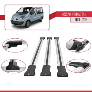 Nissan Primastar 2001-2014 Arası ile uyumlu FLY Model Ara Atkı Tavan Barı GRİ 3 ADET BAR - Görsel 5