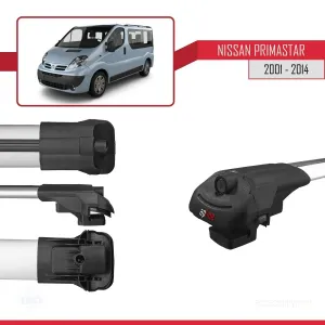 Nissan Primastar 2001-2014 Arası ile uyumlu ACE-1 Ara Atkı Tavan Barı GRİ 4 ADET BAR thumb 5