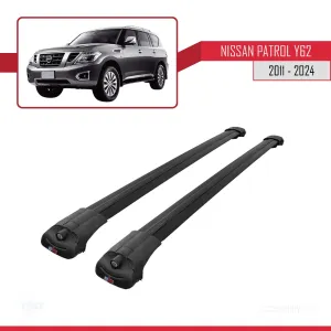 Nissan Patrol Y62 2011 ve Sonrası ile uyumlu ACE-1 Ara Atkı Tavan Barı SİYAH thumb 3