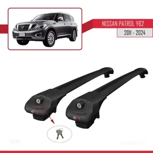 Nissan Patrol Y62 2011 ve Sonrası ile uyumlu ACE-1 Ara Atkı Tavan Barı SİYAH thumb 4