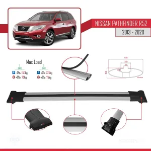 Nissan Pathfinder (R52) 2013-2020 Arası ile uyumlu FLY Model Ara Atkı Tavan Barı GRİ - Görsel 4