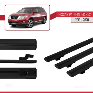 Nissan Pathfinder (R52) 2013-2020 Arası ile uyumlu Basic Model Ara Atkı Tavan Barı SİYAH 3 ADET - Görsel 3