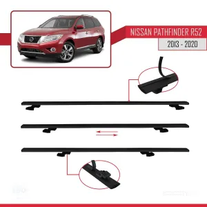 Nissan Pathfinder (R52) 2013-2020 Arası ile uyumlu Basic Model Ara Atkı Tavan Barı SİYAH 3 ADET - Görsel 5