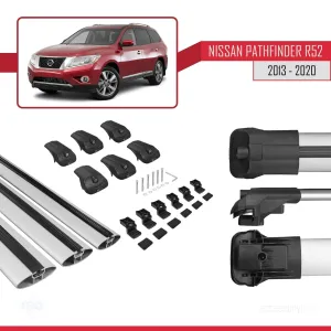 Nissan Pathfinder (R52) 2013-2020 Arası ile uyumlu ACE-1 Ara Atkı Tavan Barı GRİ 3 ADET BAR thumb 5