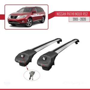 Nissan Pathfinder (R52) 2013-2020 Arası ile uyumlu ACE-1 Ara Atkı Tavan Barı GRİ - Görsel 4