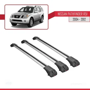 Nissan Pathfinder (R51) 2004-2012 Arası ile uyumlu ACE-1 Ara Atkı Tavan Barı GRİ 3 ADET BAR thumb 3