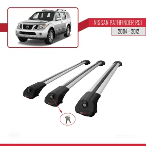 Nissan Pathfinder (R51) 2004-2012 Arası ile uyumlu ACE-1 Ara Atkı Tavan Barı GRİ 3 ADET BAR thumb 4