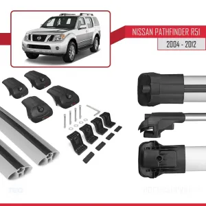 Nissan Pathfinder (R51) 2004-2012 Arası ile uyumlu ACE-1 Ara Atkı Tavan Barı GRİ - Görsel 5