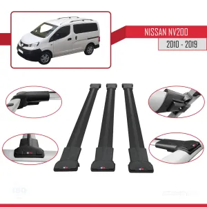 Nissan NV200 2010-2019 Arası ile uyumlu FLY Model Ara Atkı Tavan Barı SİYAH 3 ADET BAR thumb 5
