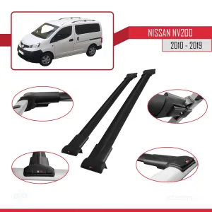 Nissan NV200 2010-2019 Arası ile uyumlu FLY Model Ara Atkı Tavan Barı SİYAH - Görsel 5