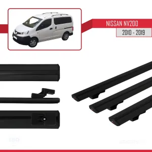 Nissan NV200 2010-2019 Arası ile uyumlu Basic Ara Atkı Tavan Barı SİYAH 3 ADET BAR thumb 3