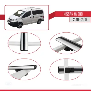 Nissan NV200 2010-2019 Arası ile uyumlu Basic Ara Atkı Tavan Barı GRİ 3 ADET BAR - Görsel 4