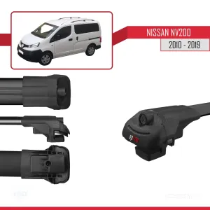 Nissan NV200 2010-2019 Arası ile uyumlu ACE-1 Ara Atkı Tavan Barı SİYAH 4 ADET BAR thumb 5