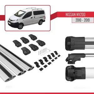 Nissan NV200 2010-2019 Arası ile uyumlu ACE-1 Ara Atkı Tavan Barı GRİ 3 ADET BAR thumb 5