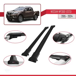 Nissan NP300 (D23) 2015-2021 ile Uyumlu FLY Model Ara Atkı Tavan Barı SİYAH - Görsel 5
