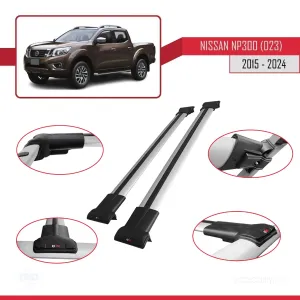 Nissan NP300 (D23) 2015-2021 ile Uyumlu FLY Model Ara Atkı Tavan Barı GRİ - Görsel 5