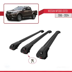 Nissan NP300 (D23) 2015 ve Sonrası ile uyumlu ACE-1 Ara Atkı Tavan Barı SİYAH 3 ADET BAR thumb 4