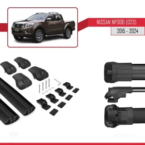 Nissan NP300 (D23) 2015 ve Sonrası ile uyumlu ACE-1 Ara Atkı Tavan Barı SİYAH thumb 5