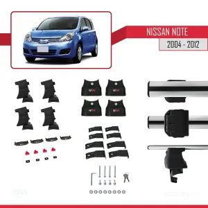 Nissan Note / Versa 2004-2012 Arası ile uyumlu ACE-4 Ara Atkı Tavan Barı GRİ - Görsel 4