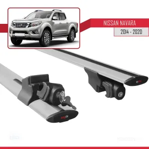 Nissan Navara 2014-2020 Arası ile uyumlu HOOK Model Anahtar Kilitli Ara Atkı Tavan Barı GRİ thumb 5