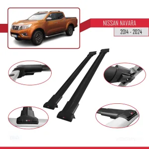 Nissan Navara 2014 ve Sonrası ile Uyumlu FLY Model Ara Atkı Tavan Barı SİYAH - Görsel 4
