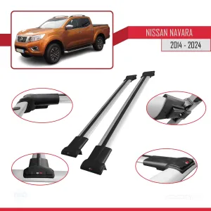 Nissan Navara 2014 ve Sonrası ile Uyumlu FLY Model Ara Atkı Tavan Barı GRİ - Görsel 4