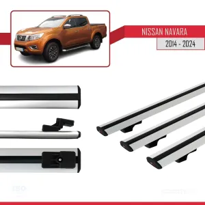 Nissan Navara 2014 ve Sonrası ile uyumlu Basic Model Ara Atkı Tavan Barı GRİ 3 ADET - Görsel 5