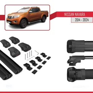Nissan Navara 2014 ve Sonrası ile uyumlu ACE-1 Ara Atkı Tavan Barı SİYAH - Görsel 5