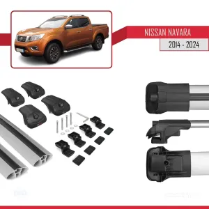 Nissan Navara 2014 ve Sonrası ile uyumlu ACE-1 Ara Atkı Tavan Barı GRİ - Görsel 5