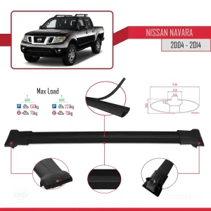 Nissan Navara 2004-2014 Arası ile uyumlu FLY Model Ara Atkı Tavan Barı SİYAH thumb 4