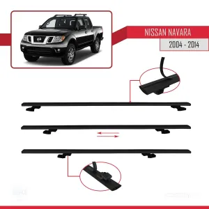 Nissan Navara 2004-2014 Arası ile uyumlu Basic Model Ara Atkı Tavan Barı SİYAH 3 ADET - Görsel 5