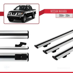 Nissan Navara 2004-2014 Arası ile uyumlu Basic Model Ara Atkı Tavan Barı GRİ 3 ADET - Görsel 3