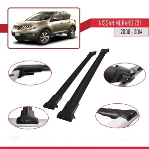 Nissan Murano (Z51) 2008-2014 Arası ile uyumlu FLY Model Ara Atkı Tavan Barı SİYAH - Görsel 5