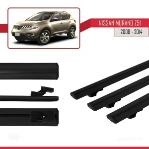 Nissan Murano (Z51) 2008-2014 Arası ile uyumlu Basic Model Ara Atkı Tavan Barı SİYAH 3 ADET thumb 3