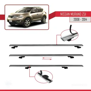 Nissan Murano (Z51) 2008-2014 Arası ile uyumlu Basic Model Ara Atkı Tavan Barı GRİ 3 ADET thumb 5