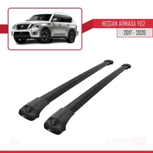 Nissan Armada Y62 2017-2020 Arası ile uyumlu ACE-1 Ara Atkı Tavan Barı SİYAH - Görsel 3