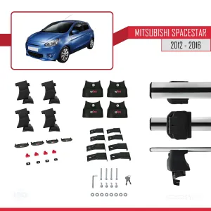 Mitsubishi Spacestar / Mirage (A00) 2012-2016 Arası ile uyumlu ACE-4 Ara Atkı Tavan Barı GRİ - Görsel 4