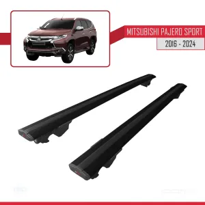 Mitsubishi Pajero Sport (MK3) 2016 ve Sonrası ile uyumlu HOOK Model Anahtar Kilitli Ara Atkı Tavan Barı SİYAH thumb 4