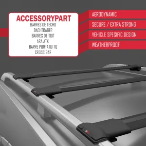 Mitsubishi Pajero (V80) 2007-2022 Arası ile Uyumlu FLY Model Ara Atkı Tavan Barı SİYAH 3 ADET BAR thumb 5