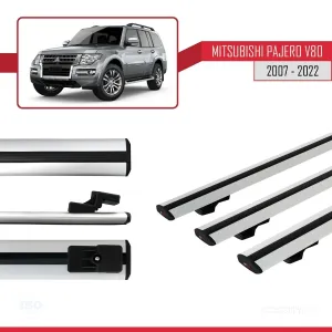 Mitsubishi Pajero (V80) 2007-2022 Arası ile uyumlu Basic Model Ara Atkı Tavan Barı GRİ 3 ADET thumb 5