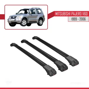 Mitsubishi Pajero (V60) 3 Kapı 1999-2006 Arası ile uyumlu ACE-1 Ara Atkı Tavan Barı SİYAH 3 ADET BAR thumb 3